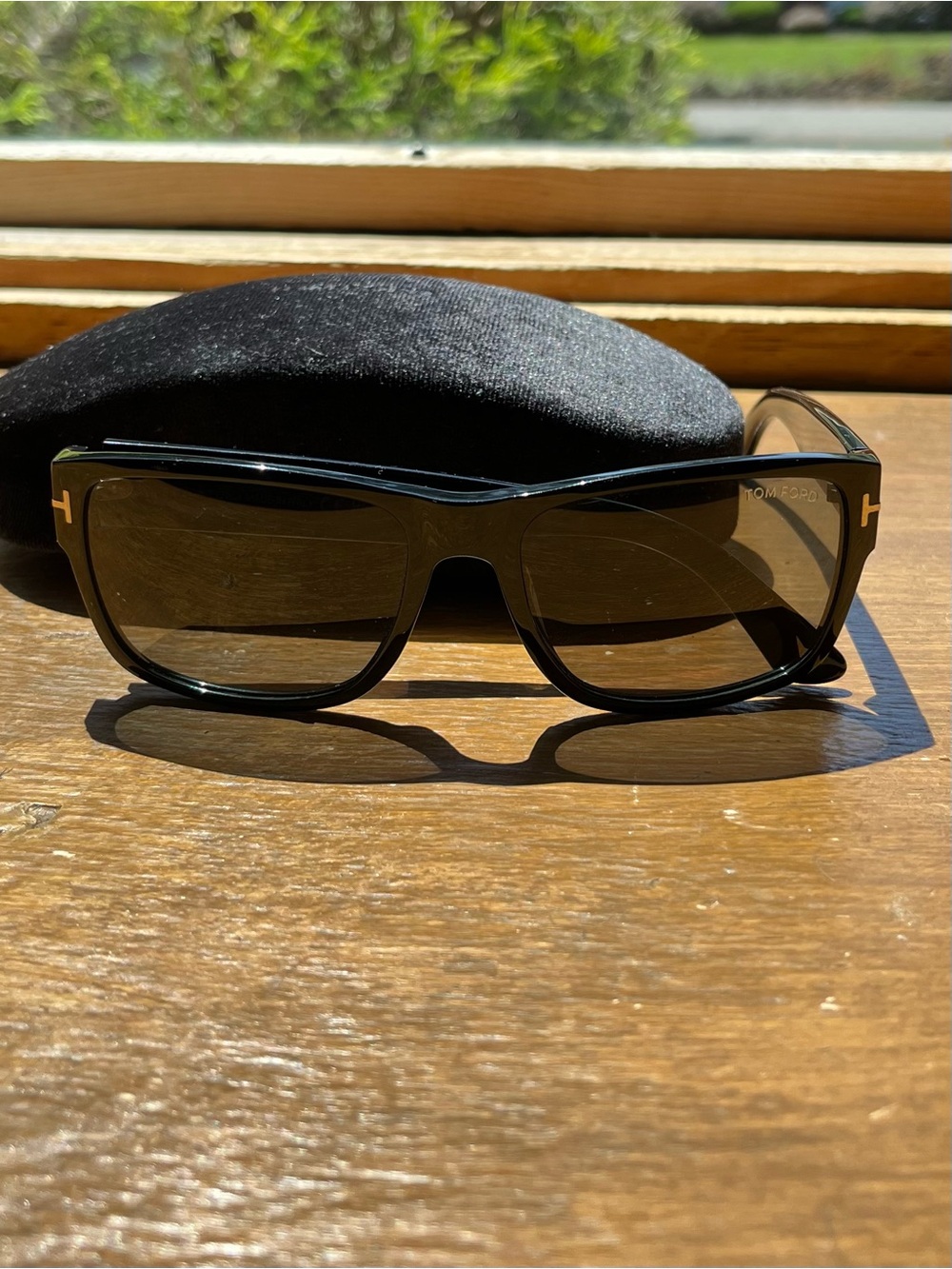 Tom Ford Black Sunglasses with Gold Accents